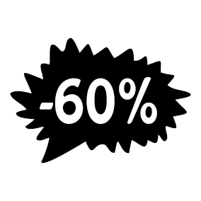 Étiquette soldes promotion -60%